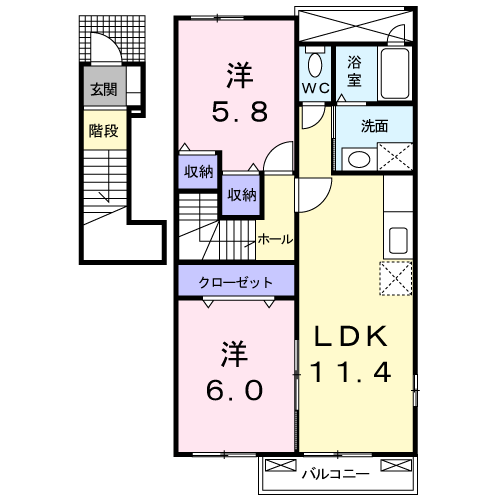 シャトレ　シエルIIの間取り