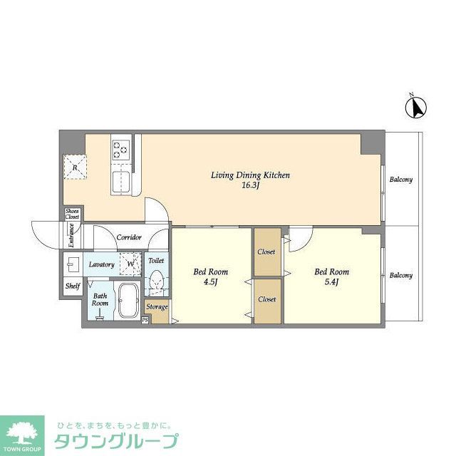 荒川区東尾久のマンションの間取り