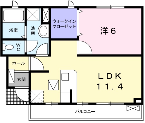 姫路市広畑区小坂のアパートの間取り