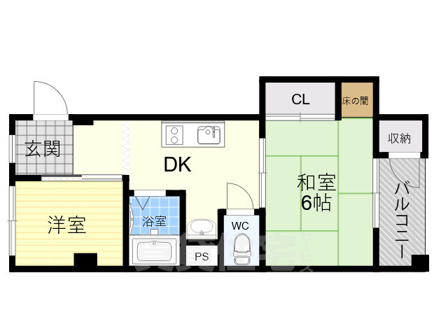 大阪市住之江区西住之江のマンションの間取り