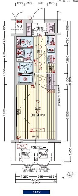 大阪市西区九条のマンションの間取り