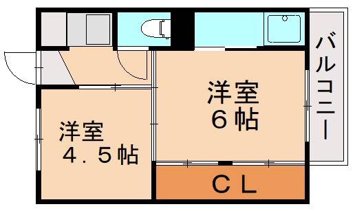 北九州市八幡西区萩原のマンションの間取り