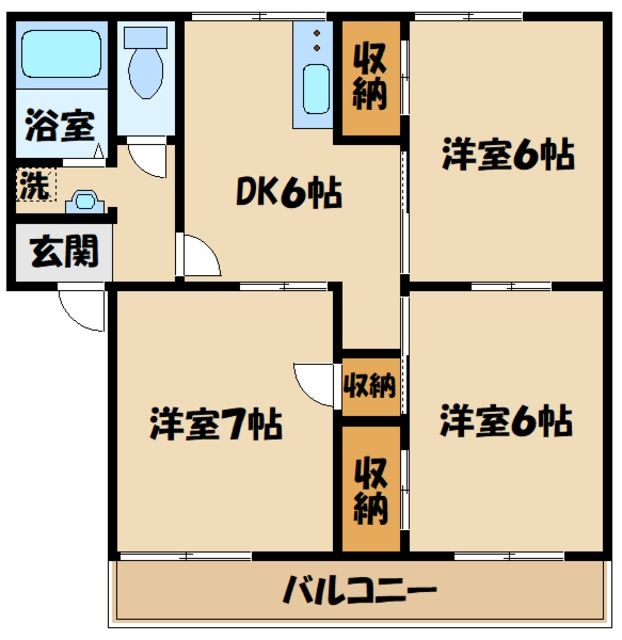 厚木市山際のアパートの間取り