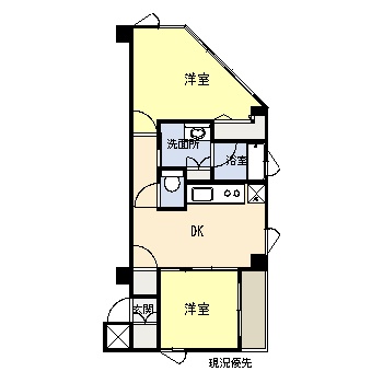 横浜市都筑区茅ケ崎中央のマンションの間取り