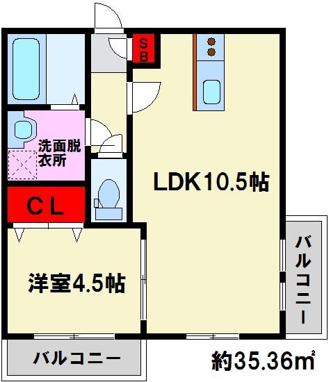 【福岡市南区井尻のアパートの間取り】