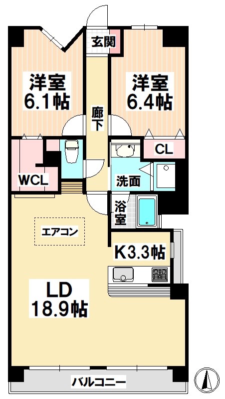 プロシード新瑞橋の間取り