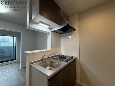 キッチン　収納豊富なシステムキッチン2口ガスコンロ