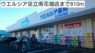 ドラックストア　ウエルシア足立南花畑店（ドラッグストア）まで810m