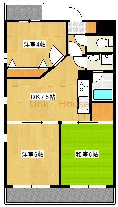 都営浅草線 本所吾妻橋駅 徒歩1分 6階建 築33年の間取り写真