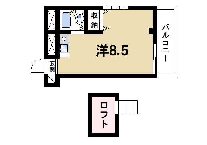 フラッツ郡山の間取り写真