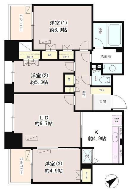 フルール田町の間取り写真