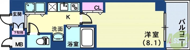 カスタリア三宮の間取り写真