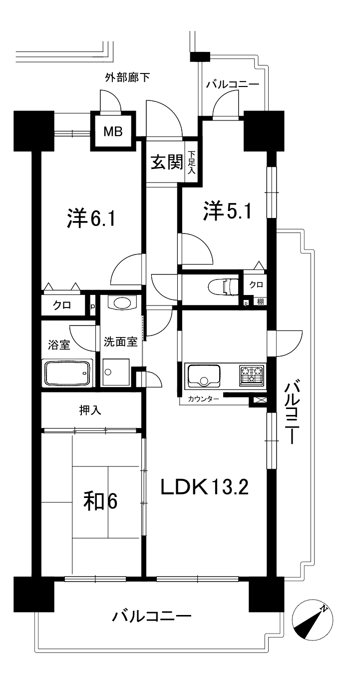 コスモ草津弐番館の間取り写真