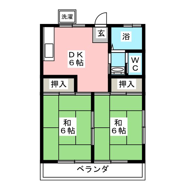 第二桐山ハイツの間取り