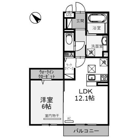 明石市大久保町福田のアパートの間取り