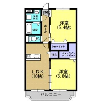 鹿児島市伊敷町のマンションの間取り