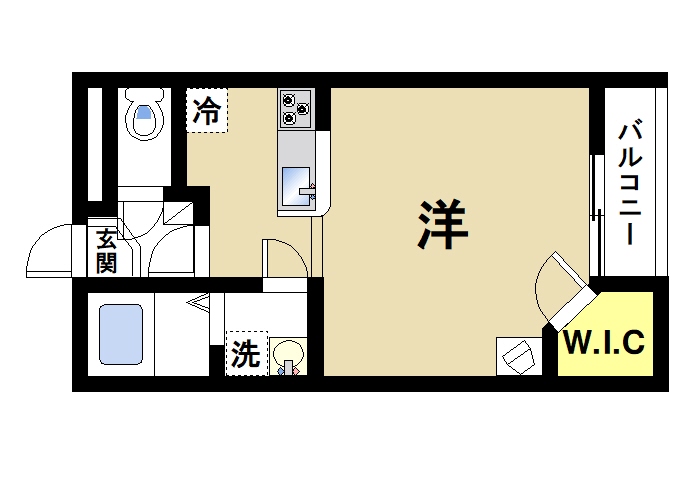 【生駒市小平尾町のアパートの間取り】