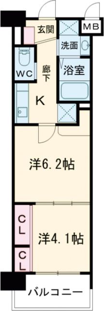 北九州市若松区童子丸のマンションの間取り