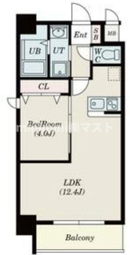 大阪市北区本庄西のマンションの間取り