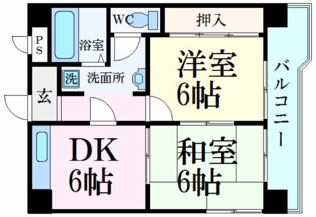 姫路市東雲町のマンションの間取り