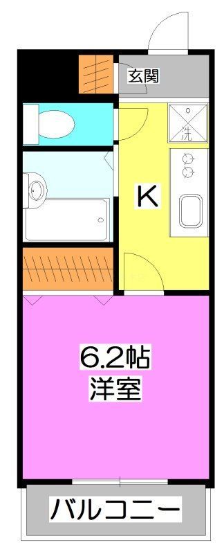 川越市熊野町のアパートの間取り