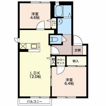 多治見市笠原町のアパートの間取り