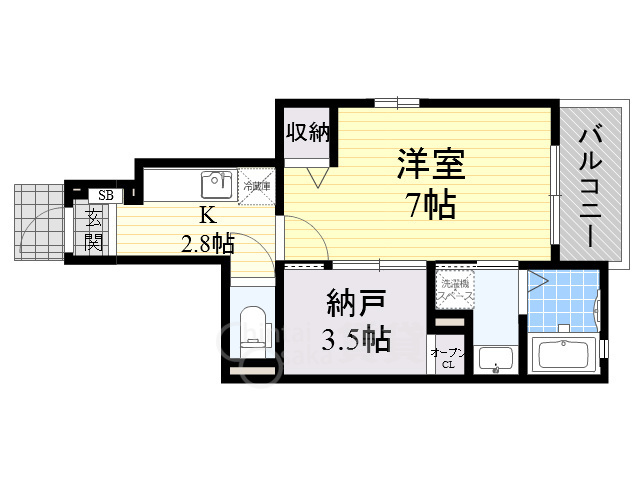 池田市木部町のアパートの間取り