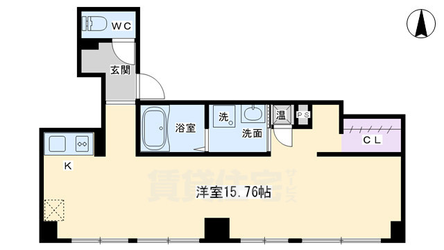 【京都市上京区裏風呂町のマンションの間取り】