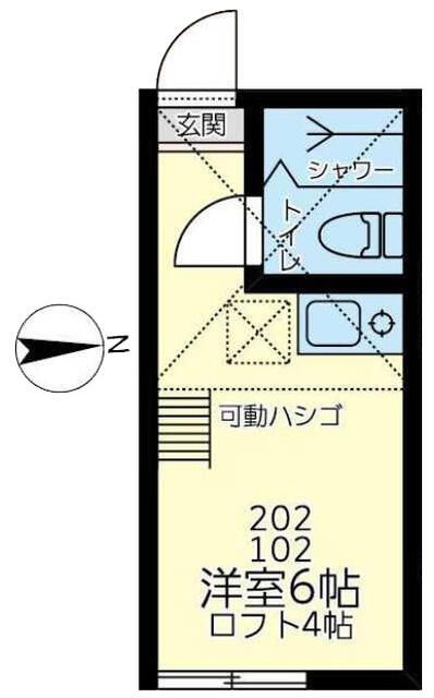 横浜市鶴見区下野谷町のアパートの間取り