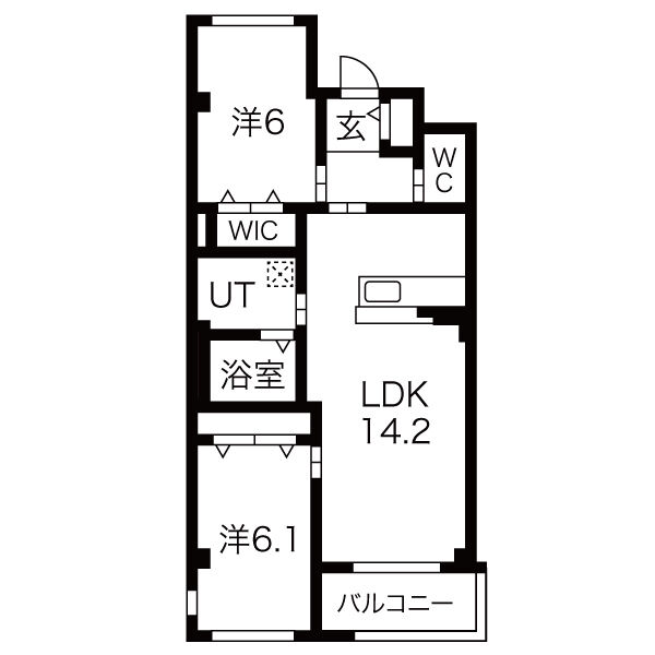 大野城市筒井のアパートの間取り