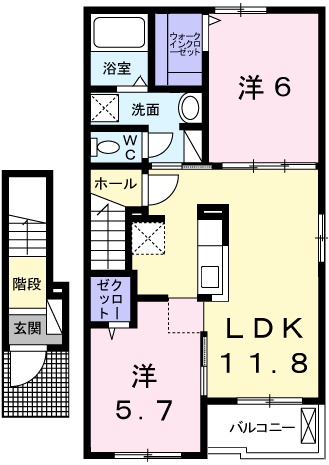 揖保郡太子町馬場のアパートの間取り