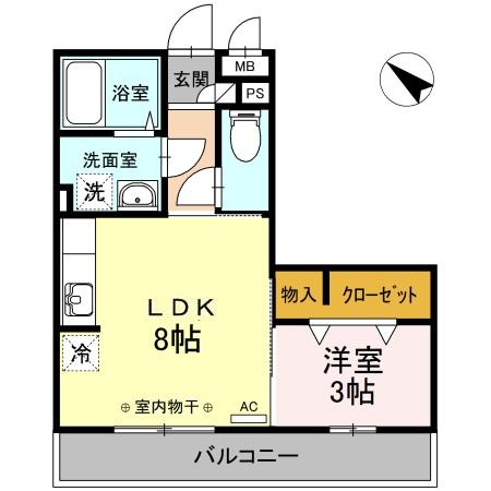 相模原市中央区淵野辺本町のアパートの間取り