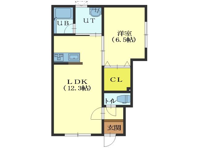 函館市堀川町のアパートの間取り