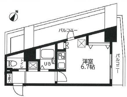 新宿区住吉町のマンションの間取り