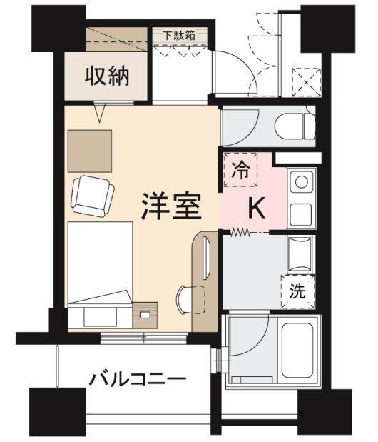 高松市瓦町のマンションの間取り