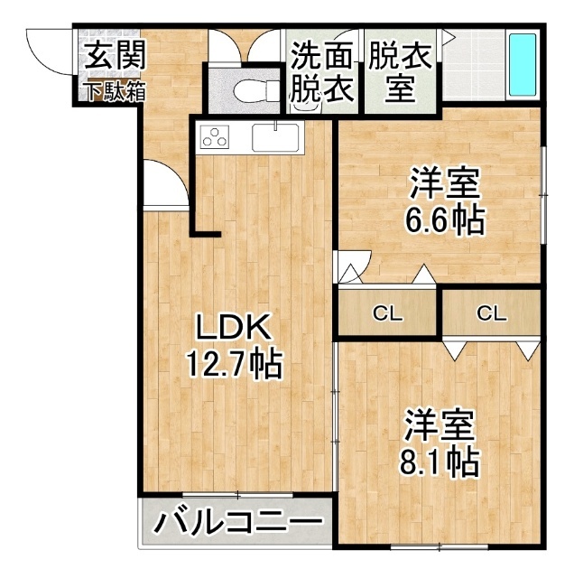 あかつきニュータウンＡ棟（大樹）の間取り