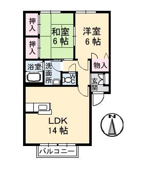 フレグランスみぶ　B棟の間取り