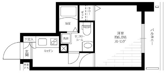 横浜市西区花咲町のマンションの間取り