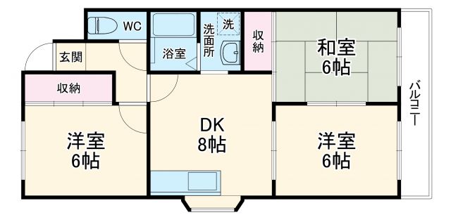 豊中市利倉西のマンションの間取り