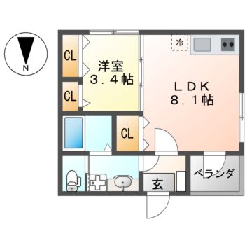 ハーモニーテラス上石川町Vの間取り