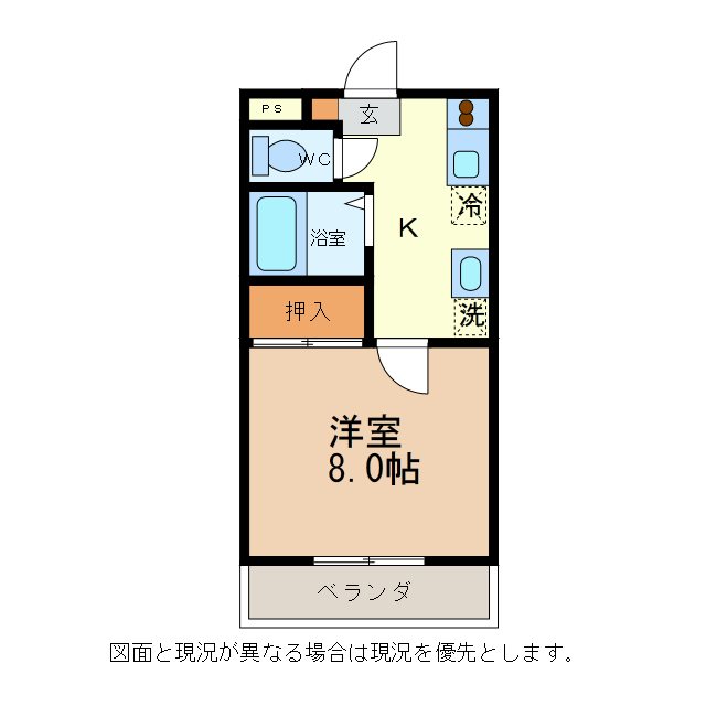 佐久市臼田のアパートの間取り