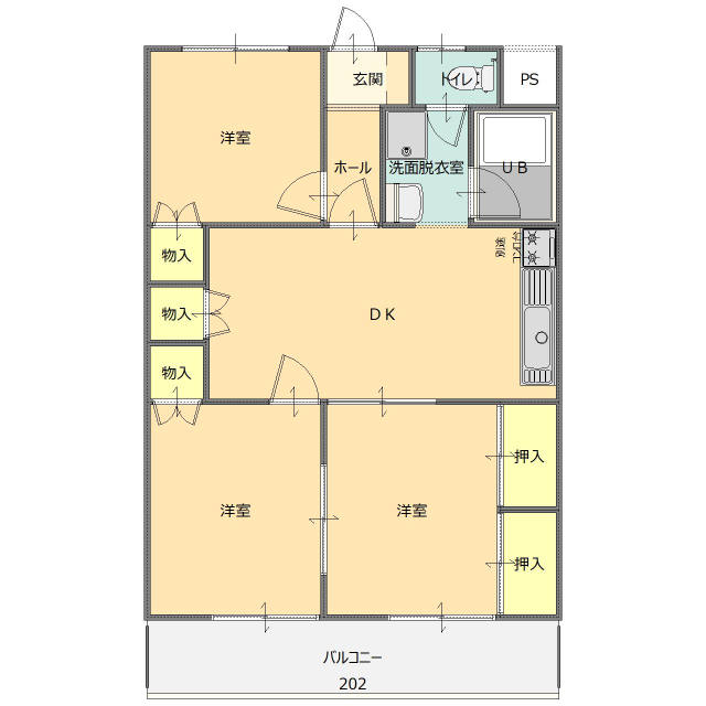 太田市新田木崎町のマンションの間取り