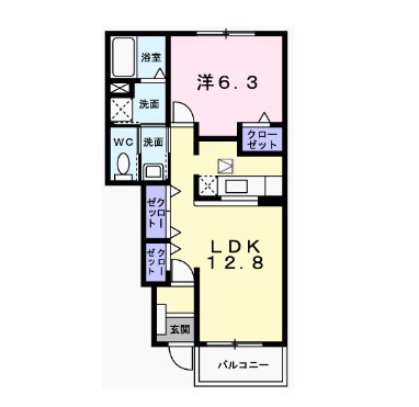 姫路市新在家のアパートの間取り