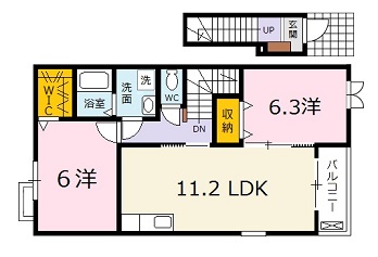 広島市安佐北区可部のアパートの間取り