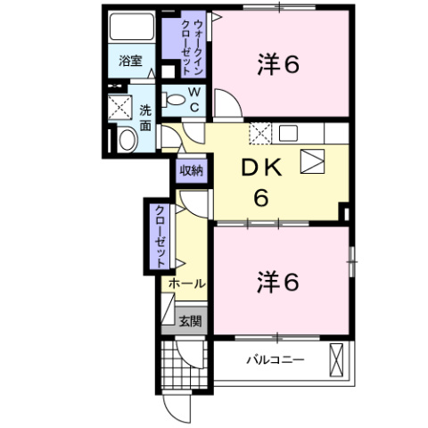 広島市西区高須台のアパートの間取り