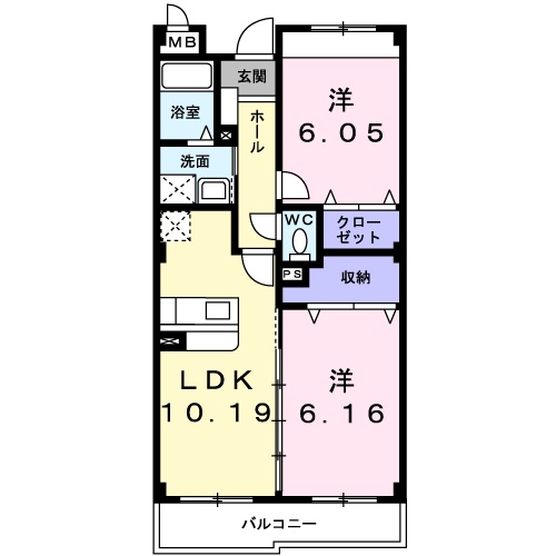 長浜市口分田町のマンションの間取り