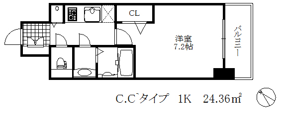 プレサンス三宮ポルトの間取り