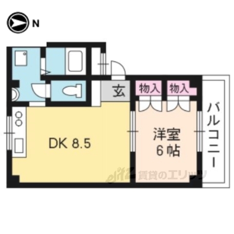 京都市西京区川島権田町のマンションの間取り