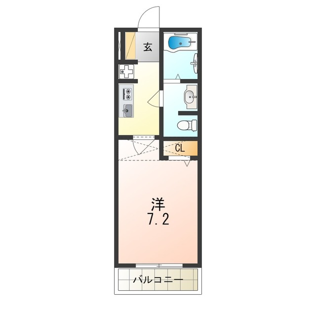 摂津市新在家のアパートの間取り