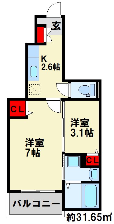 J・サクレ葛原IIIの間取り